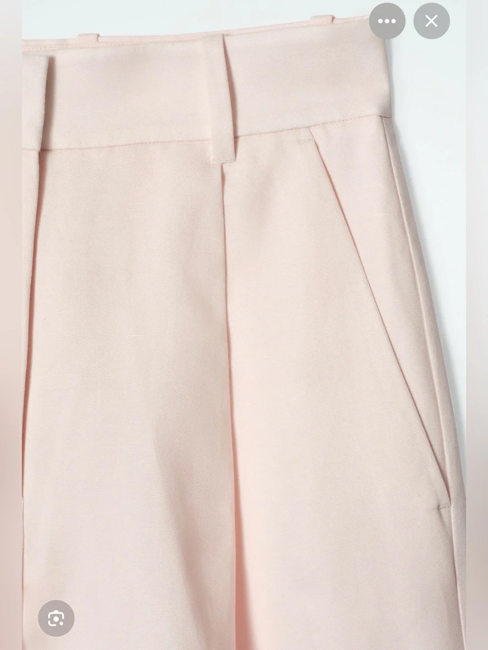 Cos Relaxed Linen-Blend Wide-Leg Trousers Pink - Size 8